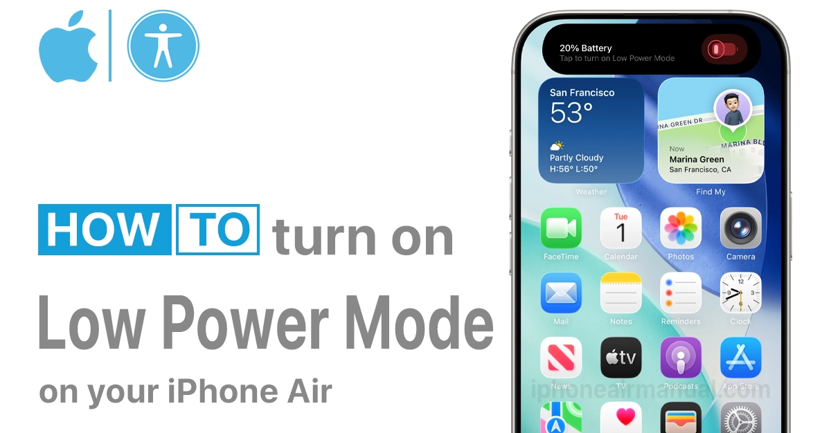 turn on power saving mode on iphone air